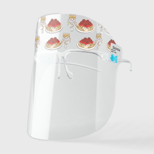 Childrens Cute Kawaii Spaghetti  Meatballs Kids Face Shield