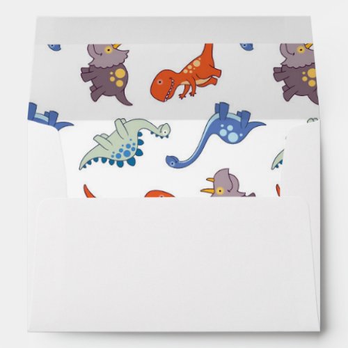 Childrens Dinosaur Pattern Birthday Party Envelope