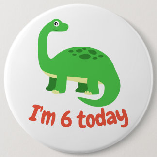 Childrens Diplodocus Dinosaur Birthday Custom Name Button
