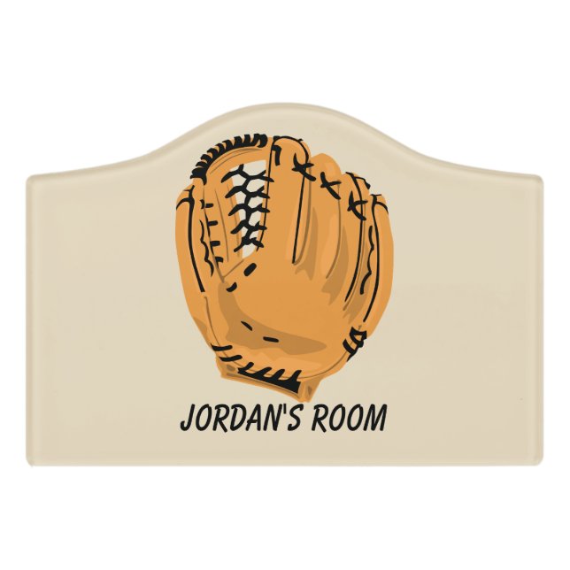 Children's Door Sign Baseball Mitt (Small Crest Front)