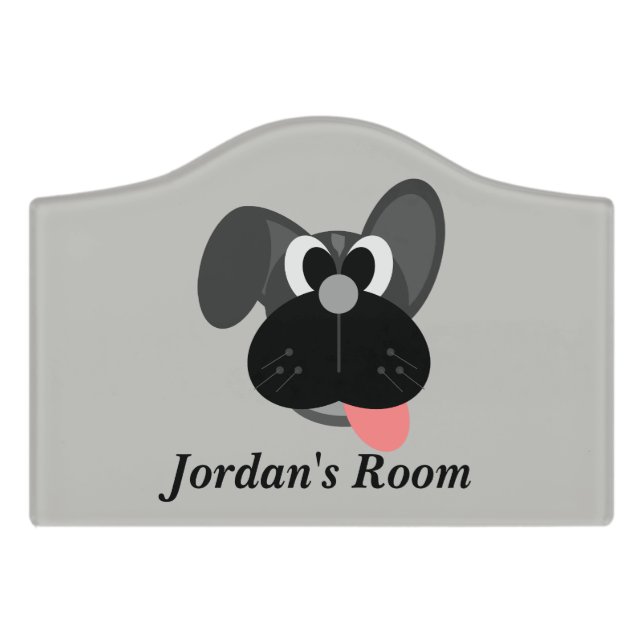 Children's Door Sign Cute Dog (Small Crest Front)