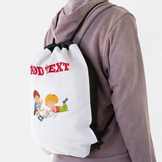 Children's Drawing Painting Drawstring Backpack (Insitu)