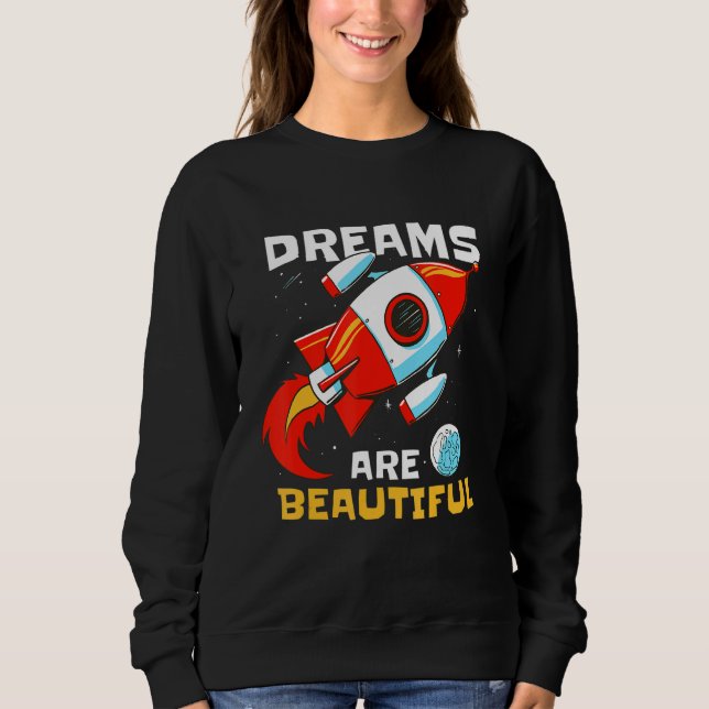 Children's dreams space planets rocket sweatshirt (Front)