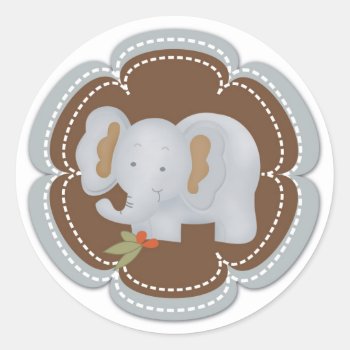 Children's Elephant Sticker by mybabybundles at Zazzle
