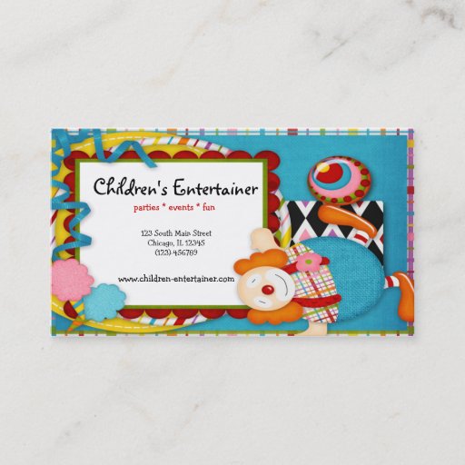 Customizable Children's Entertainer Business Card Template
