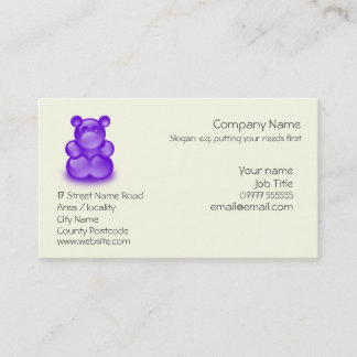 Childrens Entertainment - Purple Bear Sweetie Business Card