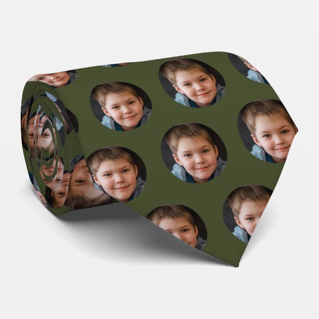 Children's Face Photo Personalized Father's Day Neck Tie (Rolled)