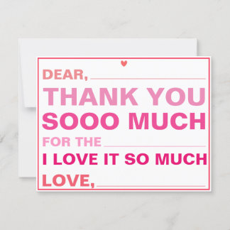 Children's Fill In Thank You Card