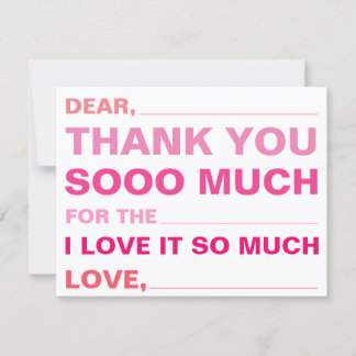 Children's Fill In Thank You Card