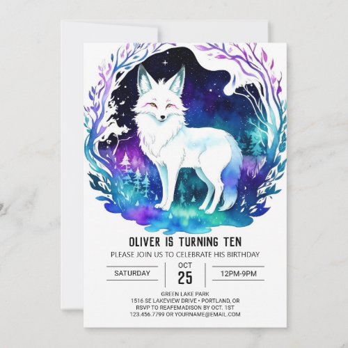 Childrens Fox Woodland Birthday Invitation