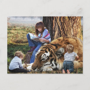 Children's friend tiger holiday postcard