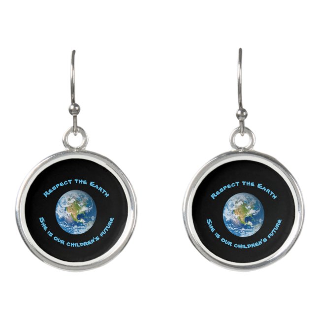 Childrens Future Respect Planet Earth Earrings