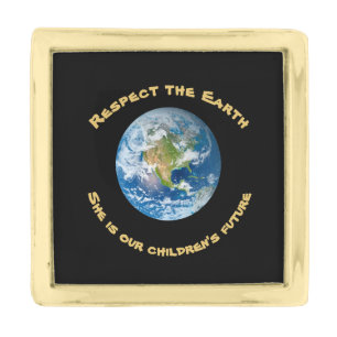 Childrens Future Respect Planet Earth Lapel Pin