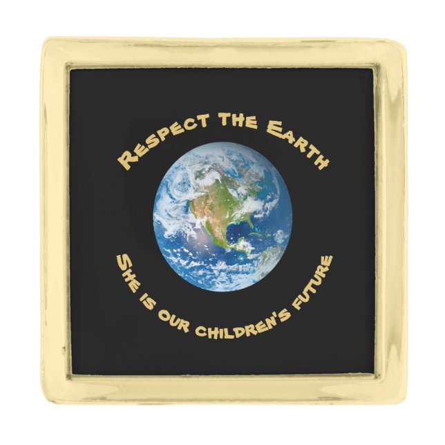 Childrens Future Respect Planet Earth Lapel Pin (Front)