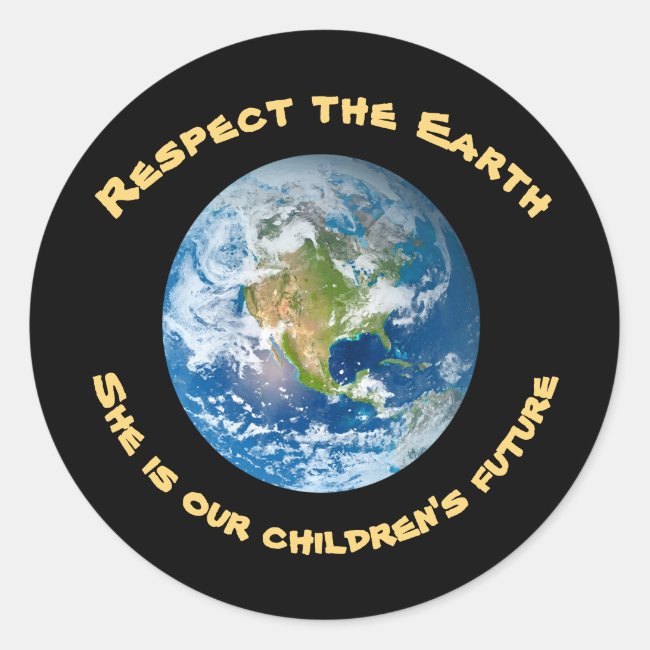 Childrens Future Respect Planet Earth Sticker