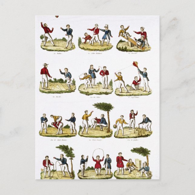 Children's Games, 1810 Postcard (Front)