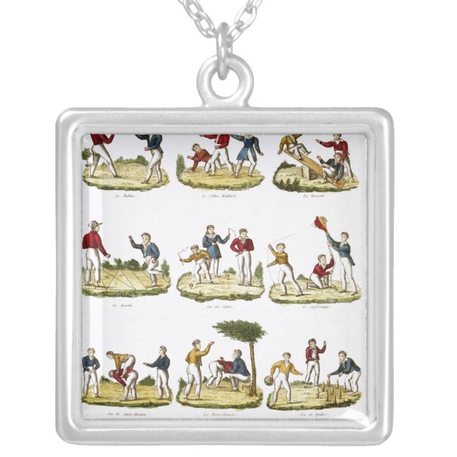 Children's Games, 1810 Silver Plated Necklace (Front)