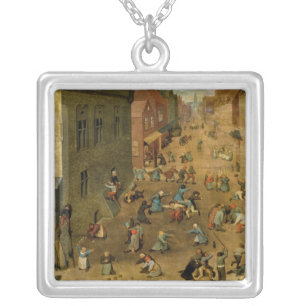 Children's Games : detail of top right hand Silver Plated Necklace