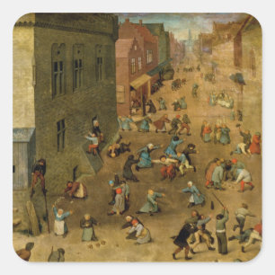 Children's Games : detail of top right hand Square Sticker