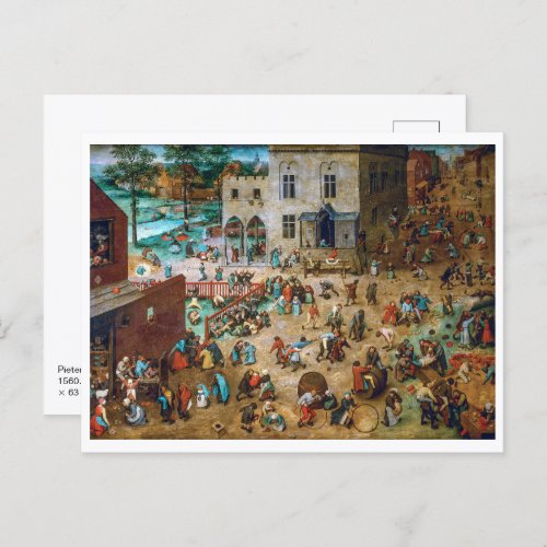 Childrens Games  Pieter Bruegel the Elder  Postcard