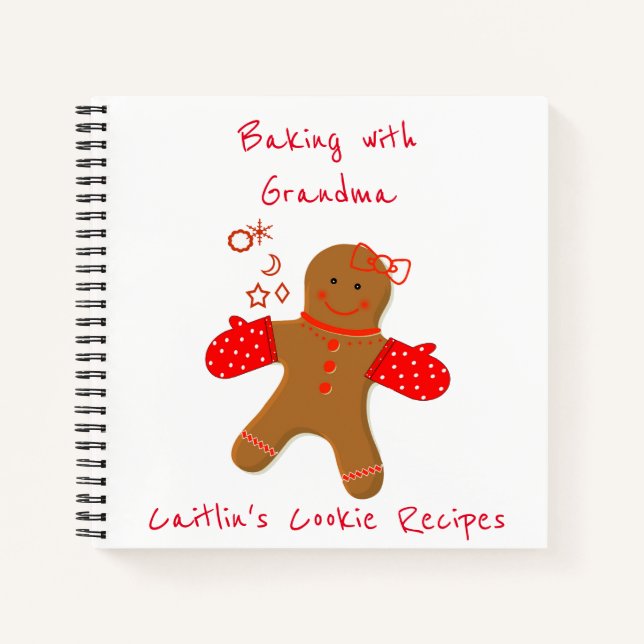Children's Gingerbread Recipe Organizer Notebook (Front)