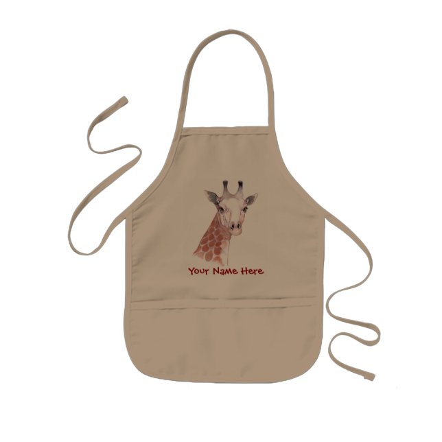 Children's Giraffe Personalized Apron (Front)
