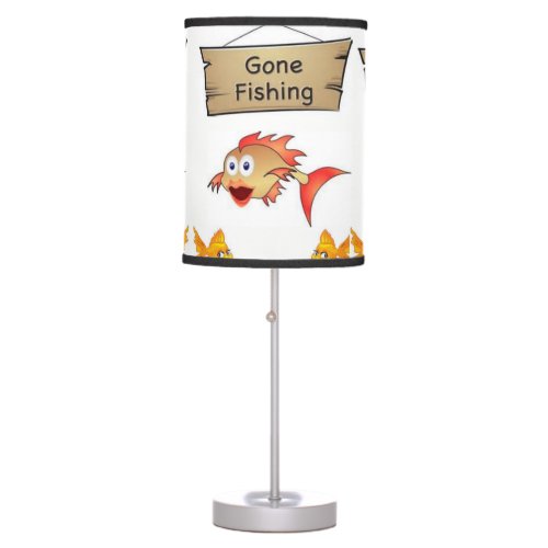 childrens gone fishing white decorative lamp shade