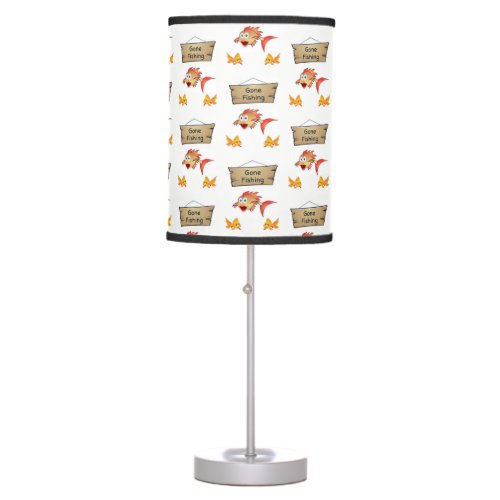 childrens gone fishing white decorative lamp shade