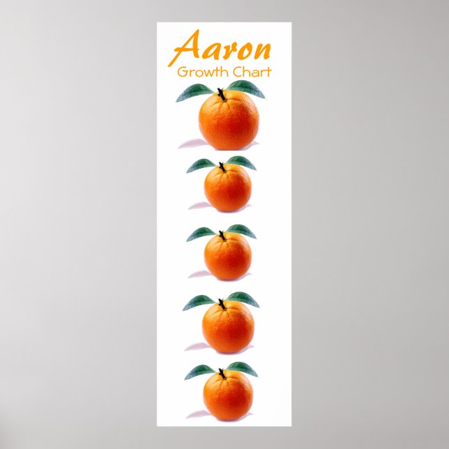 Children's Growth Chart Orange Blossom Destiny Art (Front)