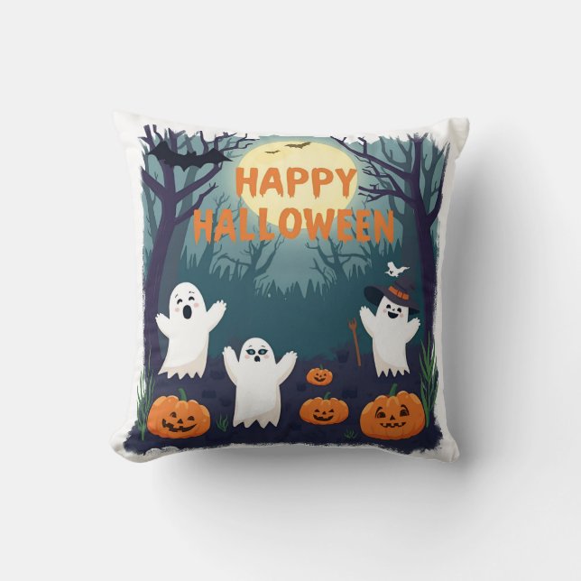 Children's Halloween Cojin Throw Pillow (Front)