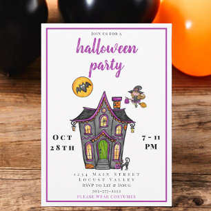 Children's Halloween Haunted House Party Invitation