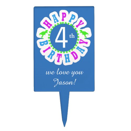 Childrens Happy Birthday Circle of Stars ID527 Cake Topper