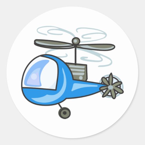 Childrens Helicopter Classic Round Sticker