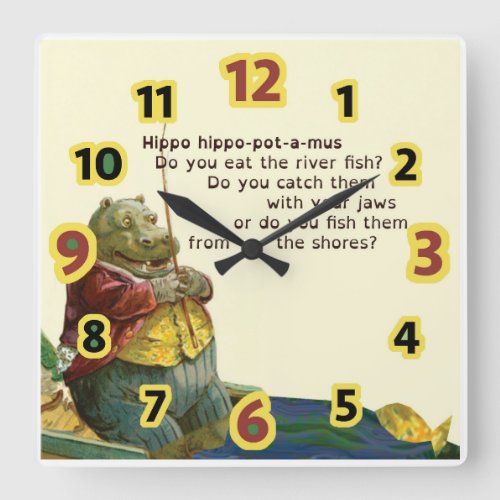 Childrens Hippo clock