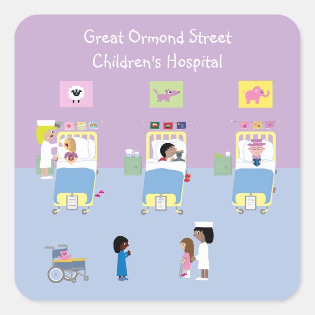 Children's Hospital Ward Customizable Square Sticker (Front)
