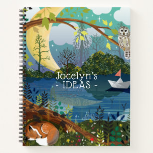 Children's Illustrated Forest River Fox Notebook