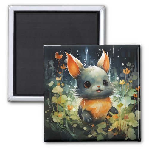 Childrens Illustration Adorable Cute Sea Bunny Magnet