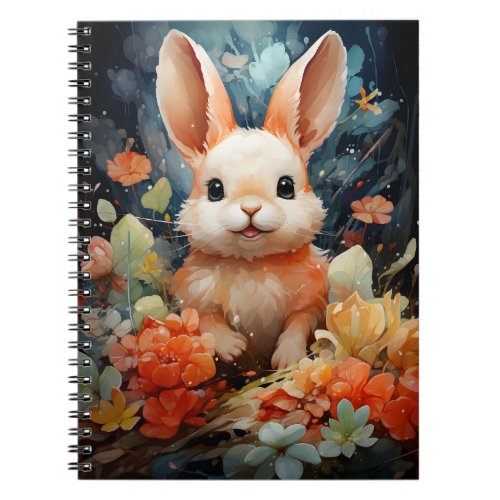 Childrens Illustration Adorable Cute Sea Bunny Notebook