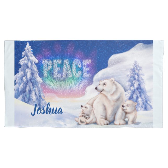 Children's king pillowcase Christmas Polar bears (Front)
