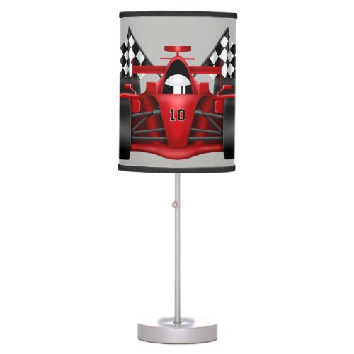 Childrens Lamp Race Car Checkered Flag