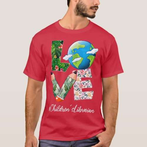 Childrens Librarian Love World Earth Day Save the  T_Shirt