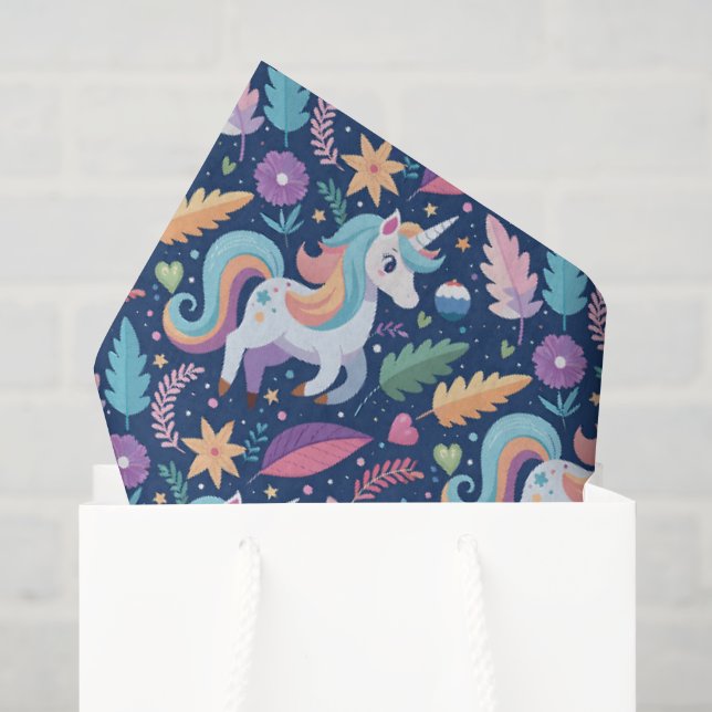 CHILDRENS MAGICAL UNICORN PATTERN TISSUE PAPER (Gift Bag)