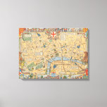 Children&#39;s Map of London, England 2 Canvas Print
