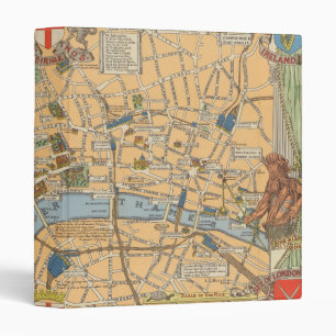 Children's Map of London, England 3 Ring Binder