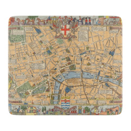 Childrens Map of London England Cutting Board