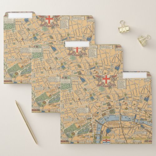Childrens Map of London England File Folder