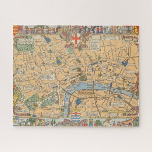 Childrens Map of London England Jigsaw Puzzle