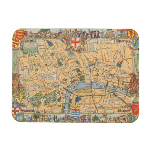 Childrens Map of London England Magnet