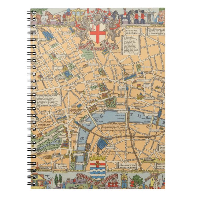 Children's Map of London, England Notebook (Front)