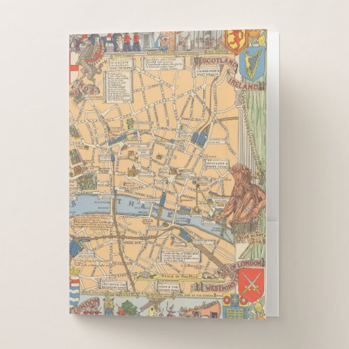 Childrens Map of London England Pocket Folder